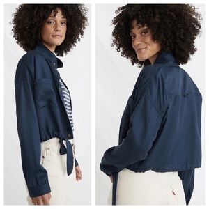 NWT Marine Layer | Oslo Tie Hem Jacket, Black Iris